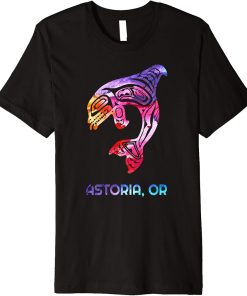 Astoria Oregon PNW Native American Indian Orca Killer Whale Premium T-Shirt