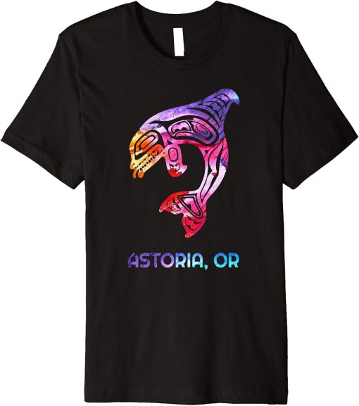 Astoria Oregon PNW Native American Indian Orca Killer Whale Premium T-Shirt