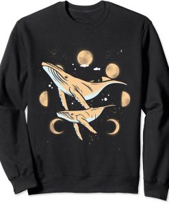 Humpback Whale With Space Art Aquatic Mammal Whale Watching Sweatshirt