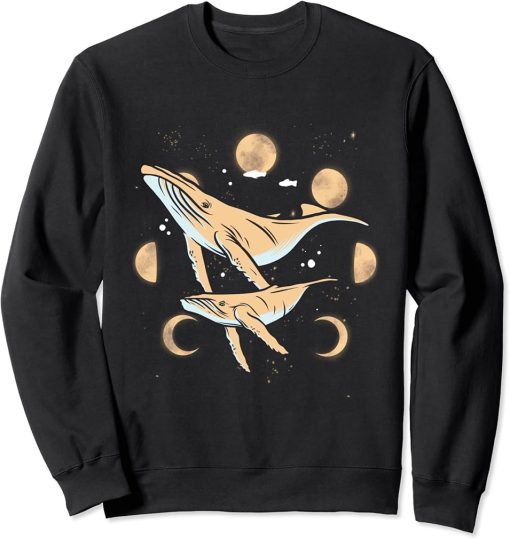 Humpback Whale With Space Art Aquatic Mammal Whale Watching Sweatshirt